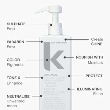 KEVIN.MURPHY COOL.ANGEL - Cool Ash Colour Enhancing Shine Treatment - Thickening Spray - For Blonde, Brown & Grey Colour Hair - Paraben Free Hair Care - 250 mL / 8.4 fl oz