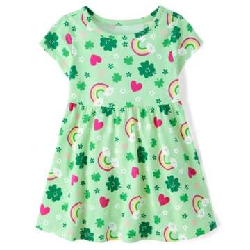 The Children's Place,Baby-Girls,and Toddler Casual Everyday Short Sleeve Dresses,St. Patricks Print,...