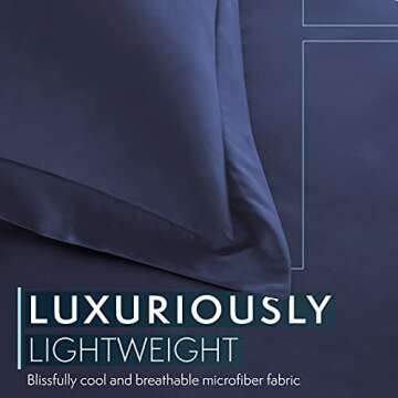 Luxurious Navy King Size Duvet Cover Set with Zipper