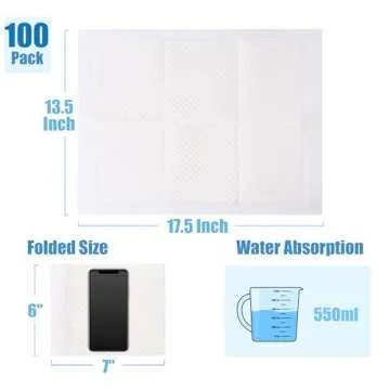 Ultra Absorbent Disposable Changing Pads - 100 Pack