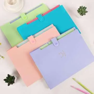 SKYDUE 5 Pockets Expanding File Folder - Cute Organizer