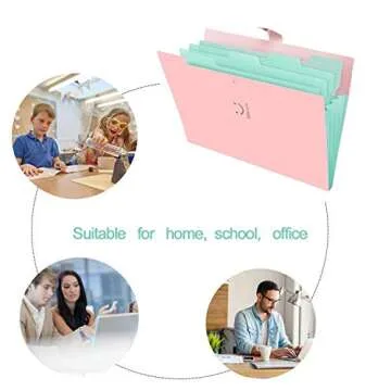 SKYDUE 5 Pockets Expanding File Folder - Cute Organizer