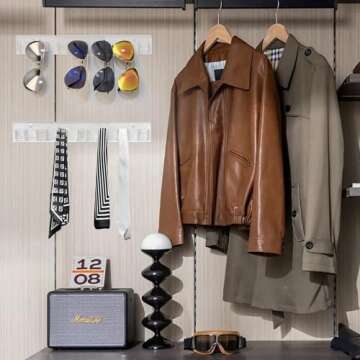 Meaocer Sunglasses Organizer 2 Pack, Wall Glasses Holder, Acrylic Sunglasses Display, Eyeglass Organizer for Multiple Glasses for Office & Home Decor, Unique Gifts for Husband, Women & Girls, Clear