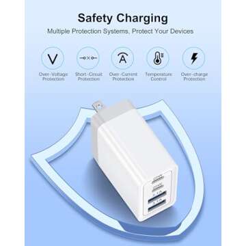 [2 Pack] USB C Charger Block, 40W 4-Port PD Fast Type C Charging Block, 2USB-C + 2USB-A Multiport Wall Plug, USB C Power Adapter Brick Cube for iPhone 16 15 14 13 12 Pro Max, iPad, Samsung, Android