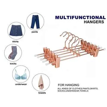 Rose Gold Metal Pants Hangers - Adjustable, Durable, Stylish