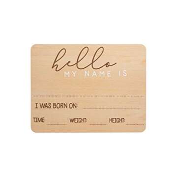 Pearhead Baby Welcome Sign, Gender-Neutral Hello Baby Arrival Photo Prop, Hospital Birth Announcemen...