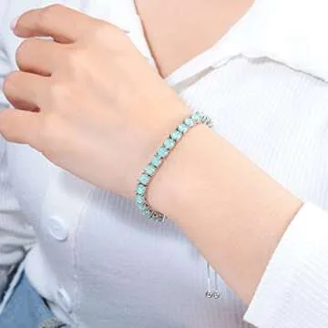 CiNily Green Opal Tennis Bracelet for Women
