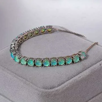 CiNily Green Opal Tennis Bracelet for Women