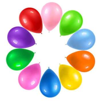 PREXTEX 125 Party Balloons 12 Inch - 10 Assorted Rainbow Colors Bulk Pack - Premium Rainbow Balloons...