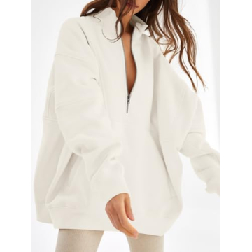 Trendy Fisoew Women's Oversized Half Zip Sweatshirt