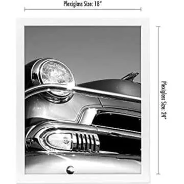 Americanflat 18x24 Poster Frame with Polished Plexiglass - White Picture Frame - Wide Photo Frames M...