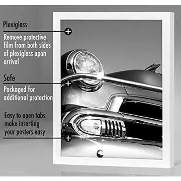 Americanflat 18x24 Poster Frame with Polished Plexiglass - White Picture Frame - Wide Photo Frames Made of Engineered Wood for Vertical or Horizontal Wall Display - Epic Collection - White