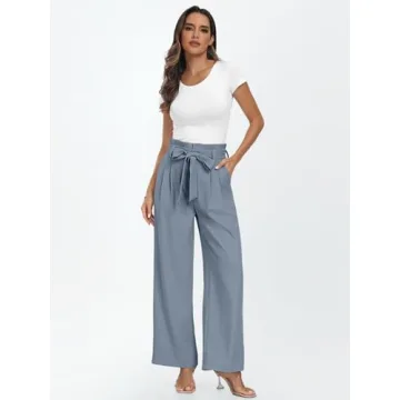 Chic LILLUSORY Wide Leg Dress Pants for Women - Office Style