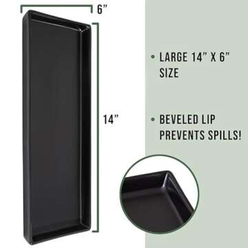 Home Beets Matte Black Ceramic Serving Platters (14 x 6 Inch Rectangle Plates) Serving Dishes for En...