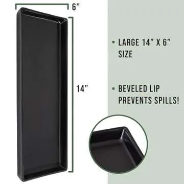 Home Beets Matte Black Ceramic Serving Platters (14 x 6 Inch Rectangle Plates) Serving Dishes for En...