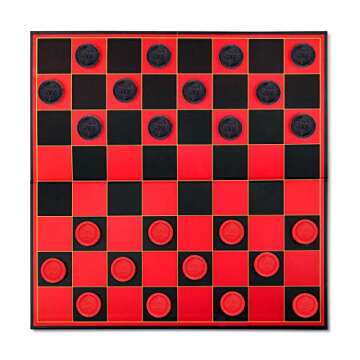 Checkers Board for Kids– Fun Checkerboard Game for Boys and Girls - Interlocking Checkers with Fol...