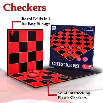 Fun Foldable Checkers Board Game for Kids and Family