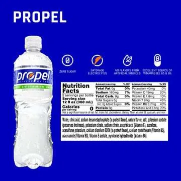 Propel, Kiwi Strawberry, Zero Calorie Water Beverage with Electrolytes & Vitamins C&E, 24 Fl Oz (Pack of 12)