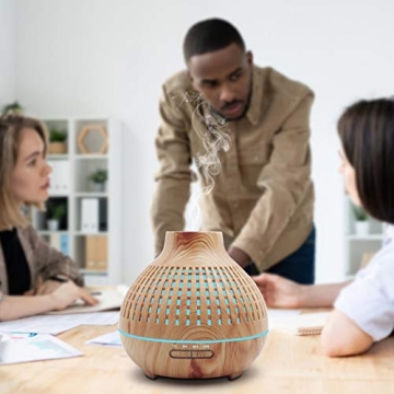 Camyse Essential Oil Diffuser, 400ML Diffusers for Essential Oils Ultrasonic Aromatherapy Diffuser & Humidifier, 8 Colors Mood Light, Waterless Auto-Off for Home Office