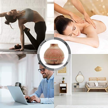 Camyse Essential Oil Diffuser, 400ML Diffusers for Essential Oils Ultrasonic Aromatherapy Diffuser & Humidifier, 8 Colors Mood Light, Waterless Auto-Off for Home Office