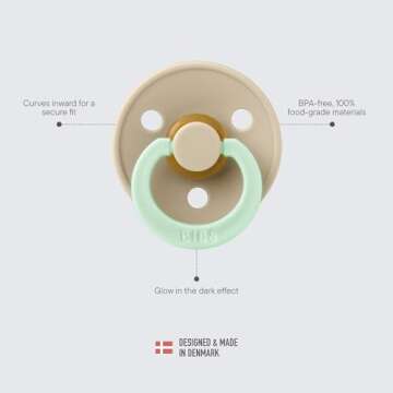 Stylish BIBS Natural Rubber Pacifiers for Babies