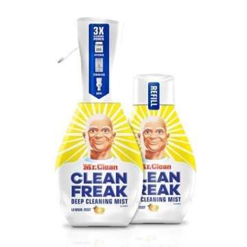 Mr. Clean Freak Deep Cleaning Mist Multi-Surface Spray Lemon Zest Bundle, 1 Starter + 1 Refill