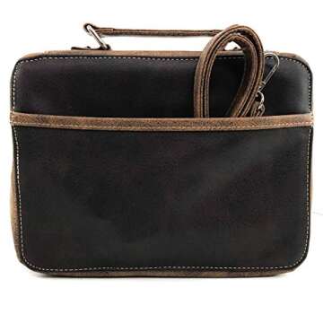 Justin West Floral Embroidered Bible Cover Case (Brown)