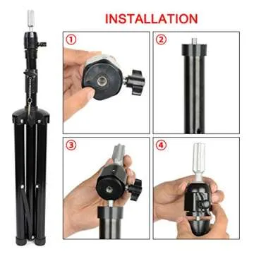 NAYOO Wig Stand Tripod Metal Adjustable Mannequin Head Stand Holder for Canvas Block Head Hairdressing Cosmetology Enhanced Version Training Wig Head Stand with Smartphone Clamp Mount