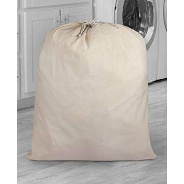 Urban Villa 2 Pack Cotton Laundry Bags | Travel-Friendly & Machine Washable
