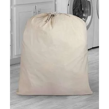 Urban Villa 2 Pack Cotton Laundry Bags | Travel-Friendly & Machine Washable