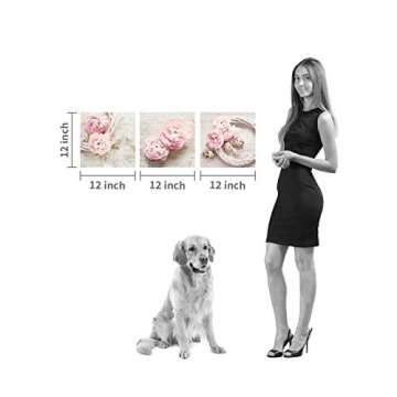 Floral Canvas Wall Art - Pink Peony Flower Prints Set