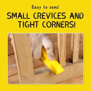 POLIWELL Micro Sander Kit 3.5” x 1” Mini Sander for Small Projects, Detail Handle Sanding Tools ...