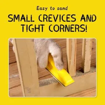 POLIWELL Micro Sander Kit 3.5” x 1” Mini Sander for Small Projects, Detail Handle Sanding Tools ...