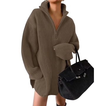 ZESICA Women’s Long Sleeve Mini Sweater Dress - Cozy & Chic!