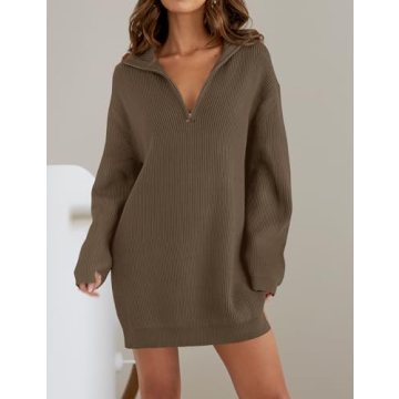 Stylish ZESICA Women's Mini Sweater Dress for Winter