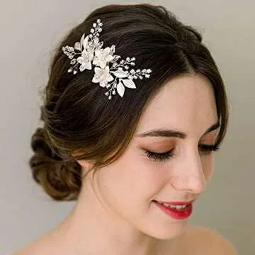 SWEETV Bridal Hair Comb - Exquisite Crystal Wedding Accessory