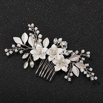 SWEETV Bridal Hair Comb - Exquisite Crystal Wedding Accessory