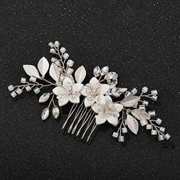 SWEETV Bridal Hair Comb - Exquisite Crystal Wedding Accessory