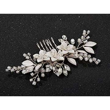 SWEETV Bridal Hair Comb - Exquisite Crystal Wedding Accessory