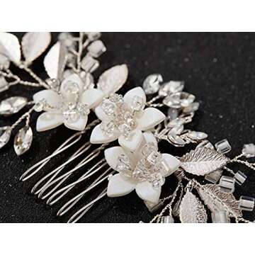 SWEETV Bridal Hair Comb - Exquisite Crystal Wedding Accessory