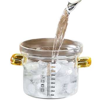 Eachave 0.45L Mini Glass Saucepan for Cooking and Serving