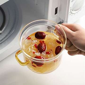 Eachave 0.45L Mini Glass Saucepan for Cooking and Serving