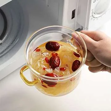 Eachave 0.45L Mini Glass Saucepan for Cooking and Serving