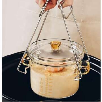 Eachave 0.45L Mini Glass Saucepan for Cooking and Serving