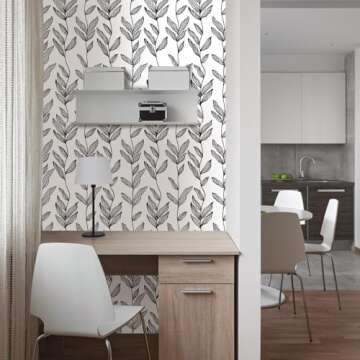 LEECICILE Black and White Peel and Stick Wallpaper - Removable Contact Paper