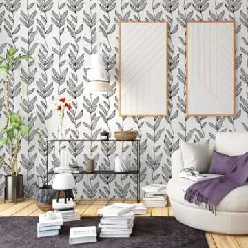 LEECICILE Black and White Peel and Stick Wallpaper