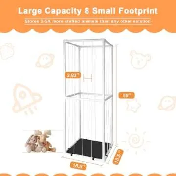 Extra Large Stuffed Animal Storage for Corner Organizer,Premium PVC Material with Elastic Cord Hold Up to 150 Plush Toys,Stuffed Zoo Animal Holder and Collection for Playroom-Birthday Gift for Nursery