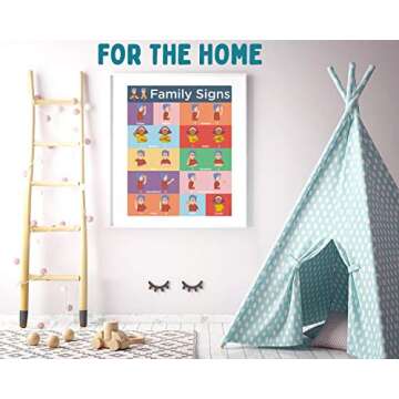 Sign Language Posters for Classroom - 3 Pack Includes: Family, Clothes, and Animal Sign Language Cha...