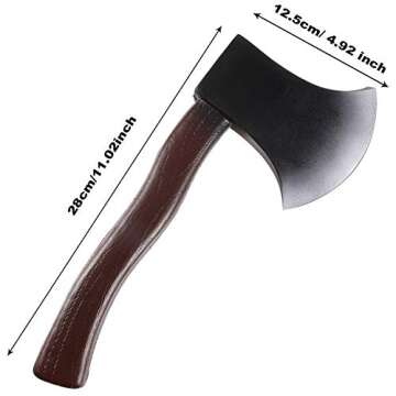 Hsei 2 Pieces Halloween Axe Foam Hatchet Props Trick Props Fake Axes for Halloween Costume Party