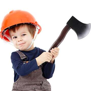 Hsei 2 Pieces Halloween Axe Foam Hatchet Props Trick Props Fake Axes for Halloween Costume Party